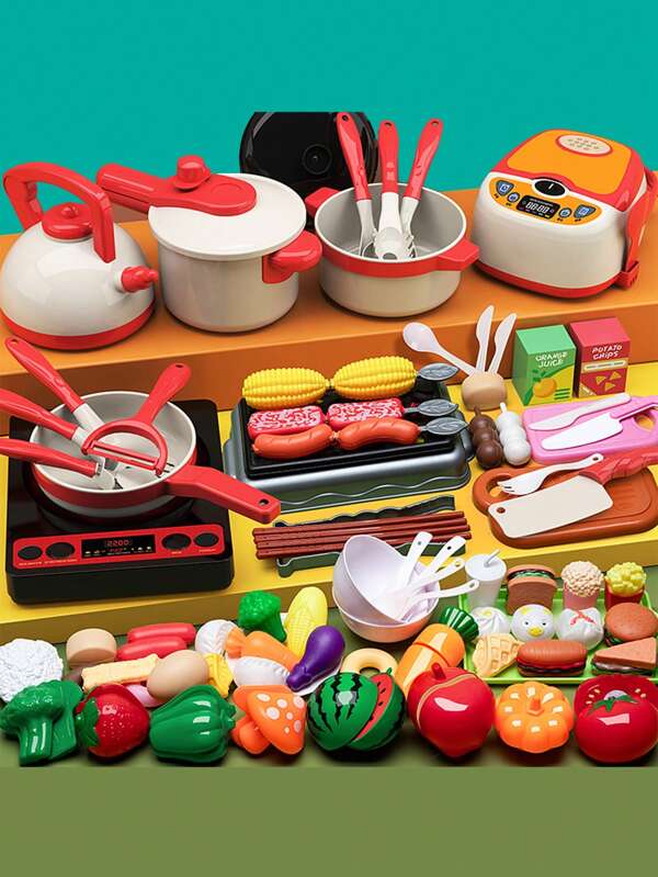 29pcs Kids Kitchen Playset – Pretend Play Cooking Toys For Boys And Girls 29-piece Set