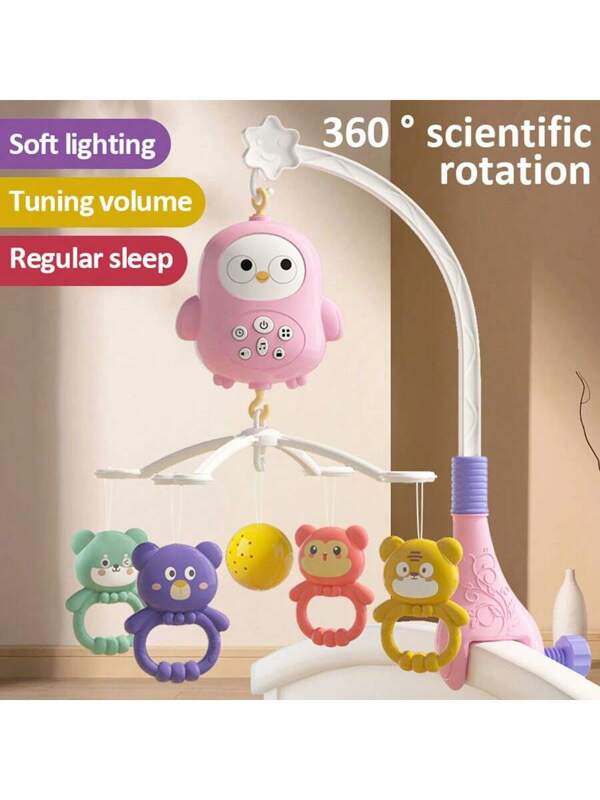 Newborn Baby Musical Crib Mobile Toy, 0-1 Year Old Infant Early Education Rotating Rattle Infant Bed Bell Non Remote Control