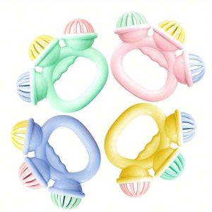 1pc Soothing Toys , Hand Bells Hand Shaking Bell Jingle Bell Toy Shaker Bells Toddlers Small Hand Bell Plastic Baby Music, Infant Soothing Rattle Sound Hand-Cranked Three-Headed Bell Colorful Baby Hand-Cranked Rattle,Infant Hand Rattle Toy: Vibrating 3-Headed Rattles For Babies 0-3 Years Multicolor