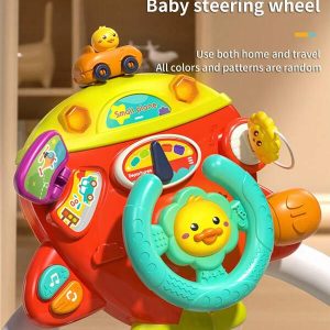 1pc Kids Steering Wheel Toy, Baby Simulation Co-Pilot Educational Toy, Gift For Baby Boys And Girls, Christmas Gift (All Colors & Patterns Random) Multicolor