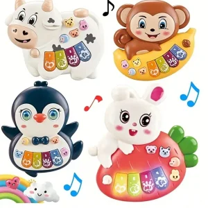 Finger Piano Toys - Educational Musical Toy For Early Childhood Learning With Light And Music, Animal Shape, Electric, And Random Accessories Included,Do Not Pack Electricity Multicolor