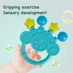 Children's Rattle - Grasp And Climb - Palm Shape Blue